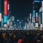 Seasonal events in Tokyo with cityscape