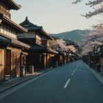 Kyoto's traditional streets with historic buildings
