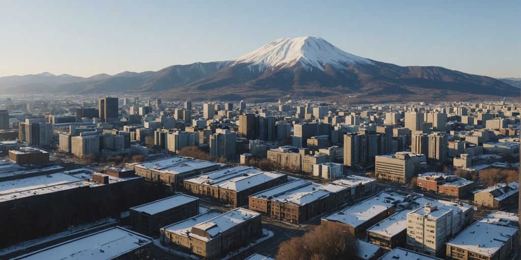 Panorama de Sapporo et montagnes, Hokkaido